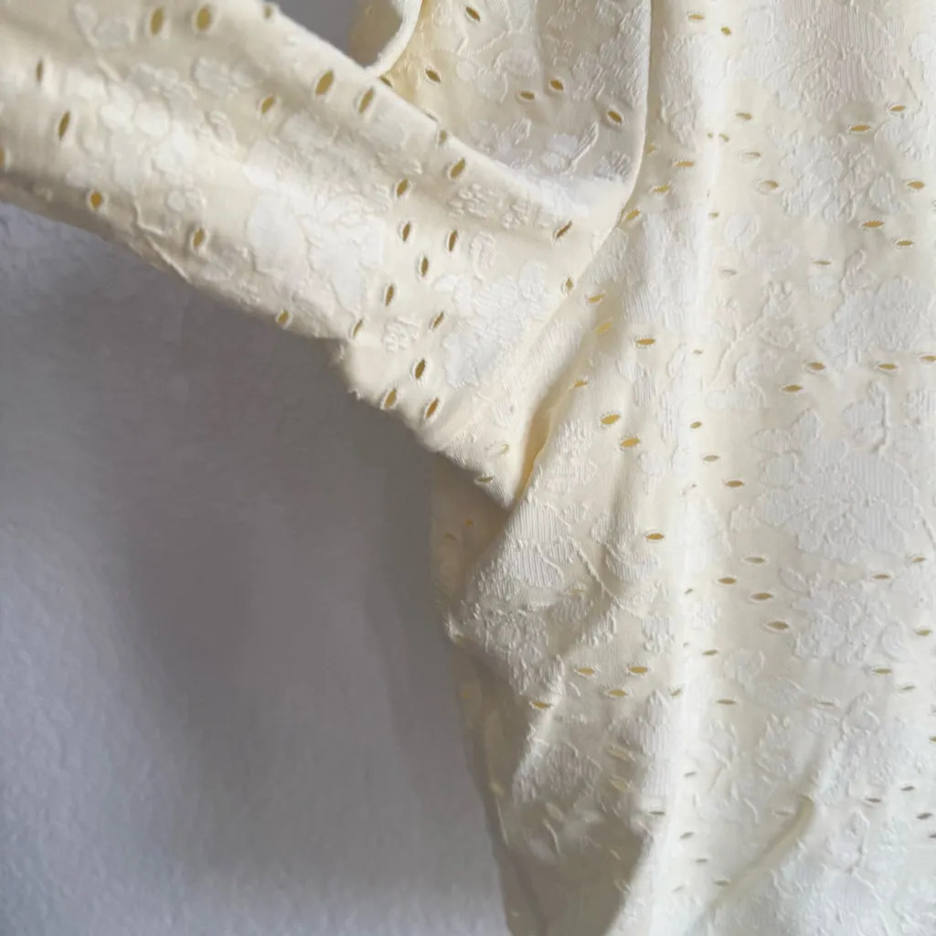 NWT Aerie Offline Womens Top Pale Yellow Floral Cropped Long Sleeve Size XXL - Image 6