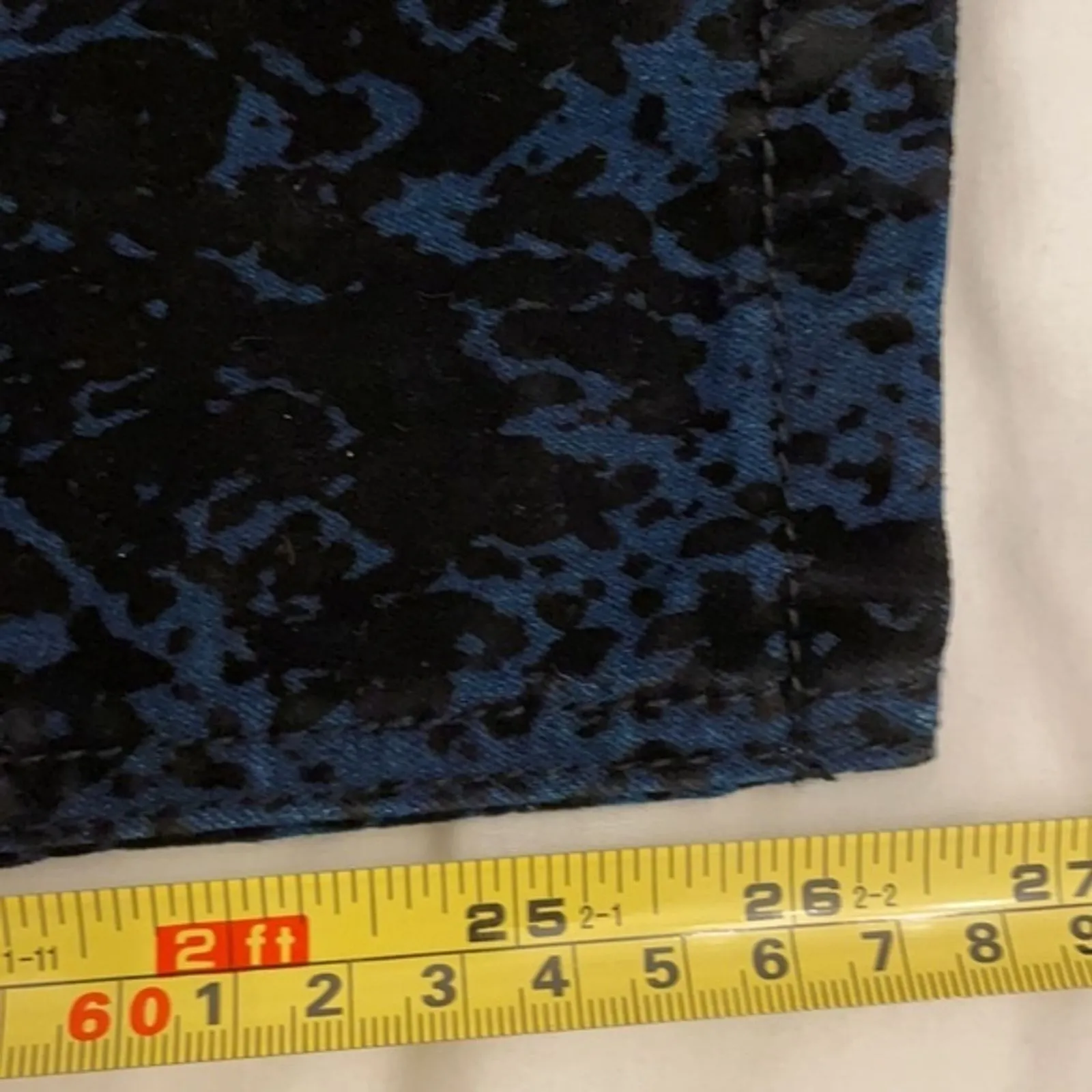 Free People Burnout Velvet Jeans Womens 27 Blue Black Winter Skinny - Image 12