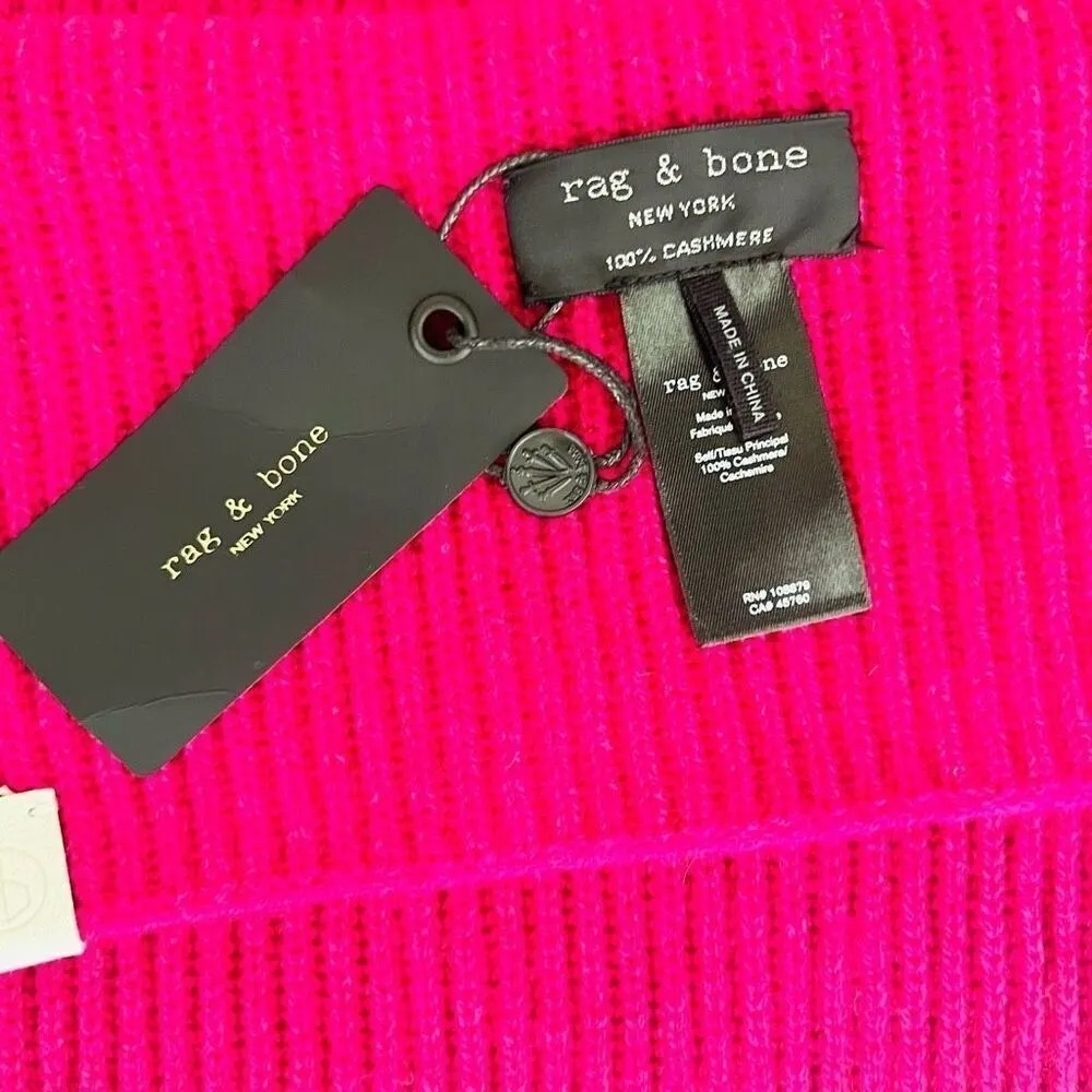 RAG & BONE Addie Cashmere Scarf Wrap, 100% Cashmere, Cozy Warm, Plum, NWT - Image 4