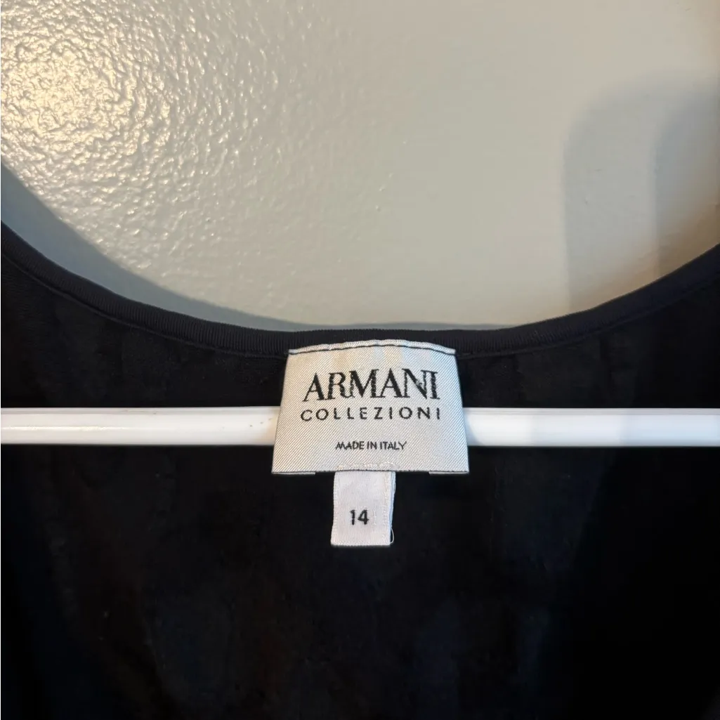 Armani Collezioni Black Velvet Burnout Tank Top Size 14 Made In Italy - Image 4