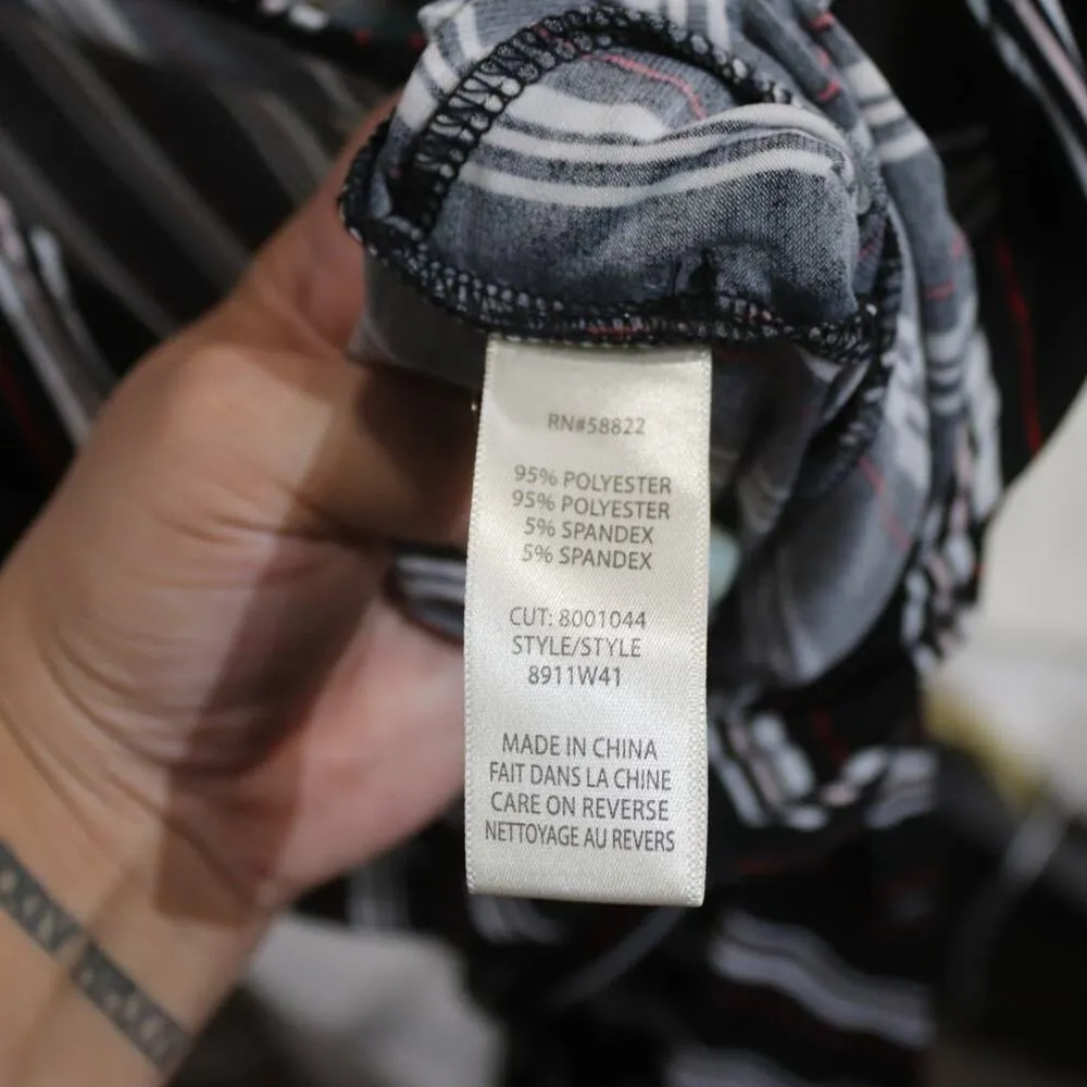 Max Studio Black Striped Wide Leg Flowy Belted Sleeveless Jumpsuit Sz S - Image 6