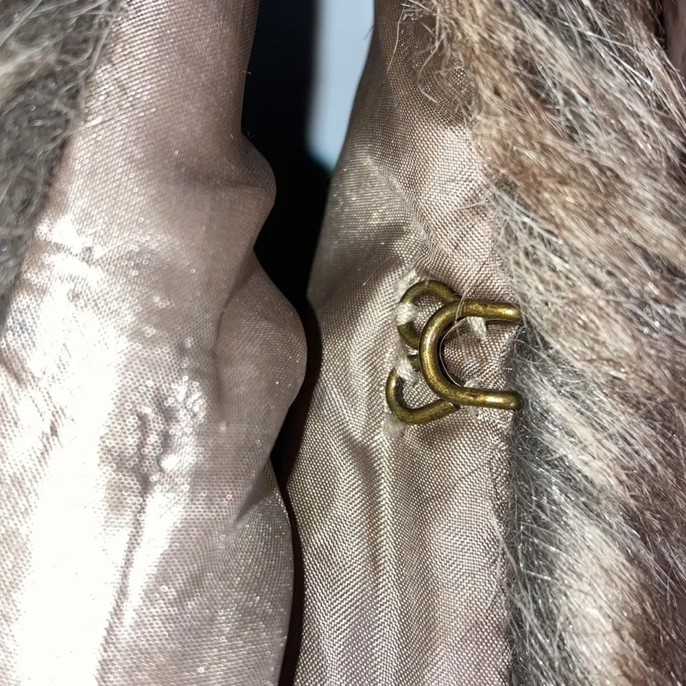 Brown & Tan Vintage Havana Faux Fur Vest Size Small - Image 8