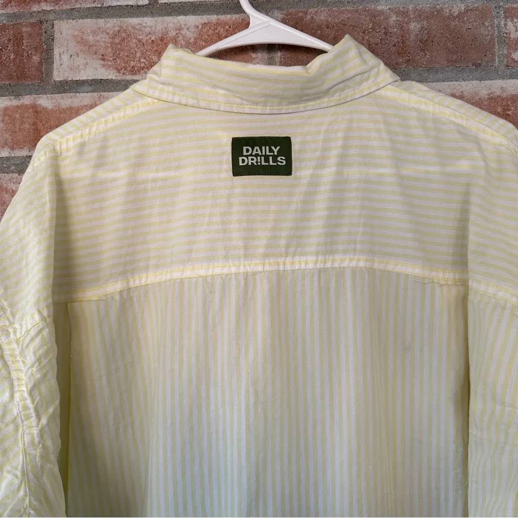 Daily Drills Oversized Medium Large Oversized Button Shirt Down Butter Yellow - Image 8
