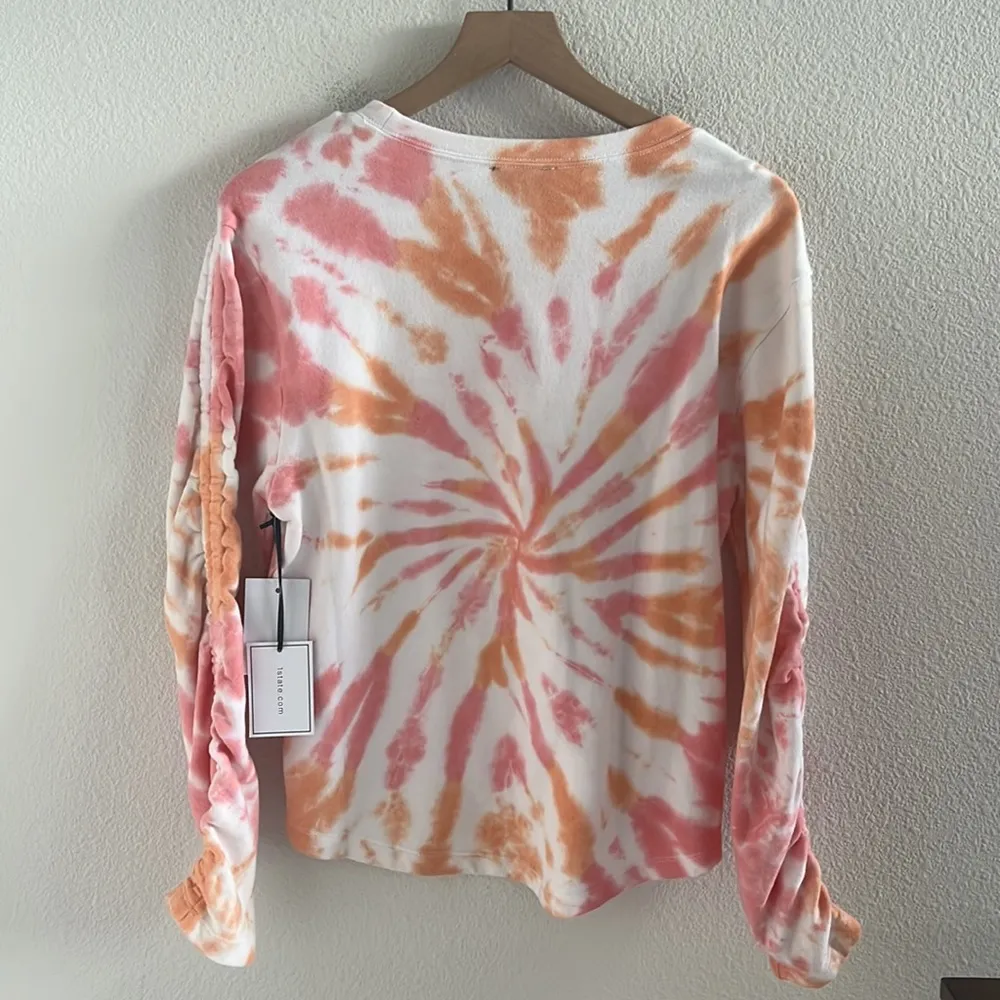 NWT 1. State Pink Orange Tie Dye Crewneck Sweatshirt Medium - Image 2