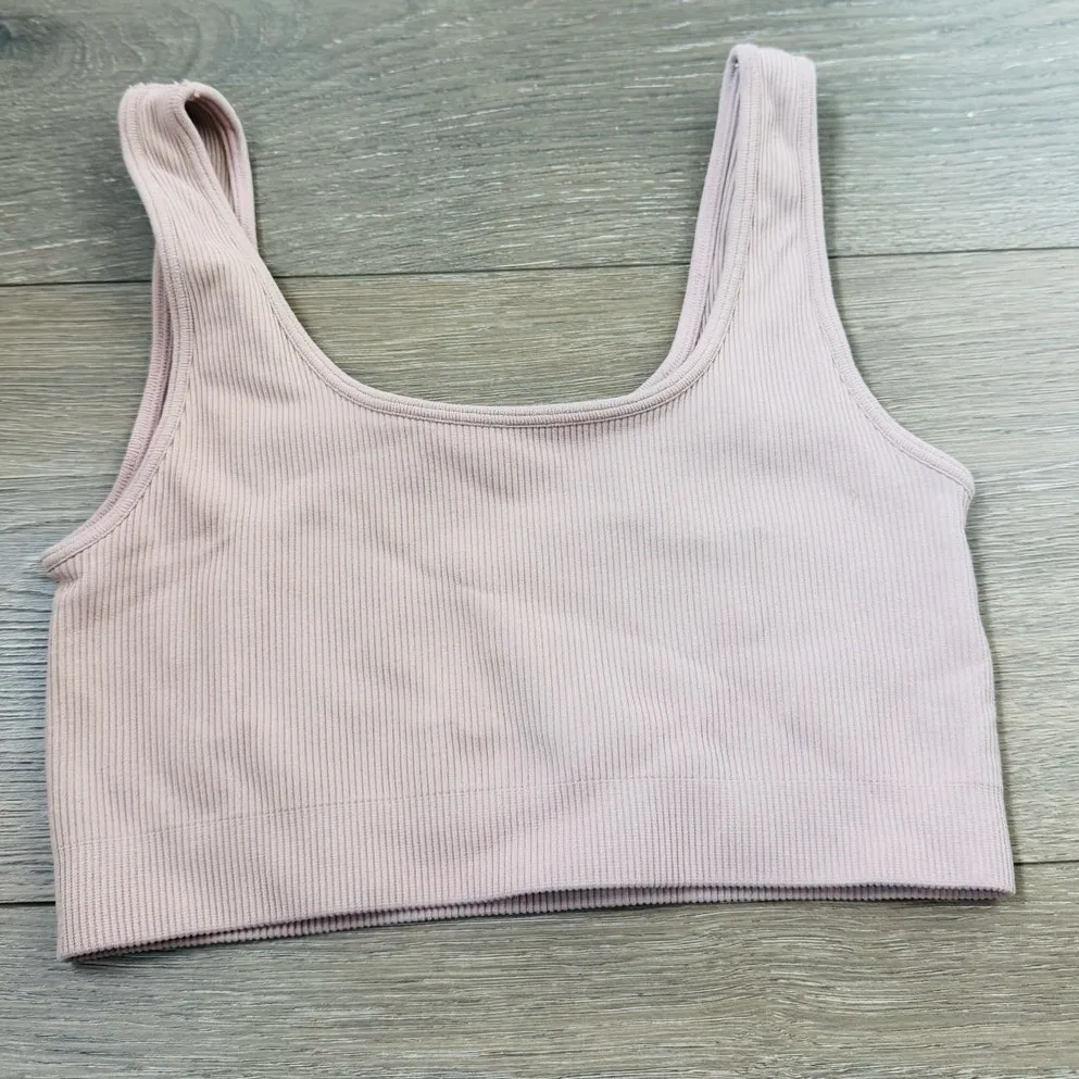 Set Active Sculptflex Box Cut Sports Bra In Baby Pink Yoga Gym‎ Running - Image 2