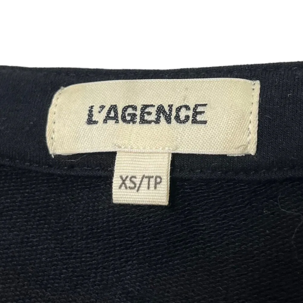 L'agence Tops Lagence Josilyn Lace Up Sweatshirt Black Top Women’s Size XS - Image 9