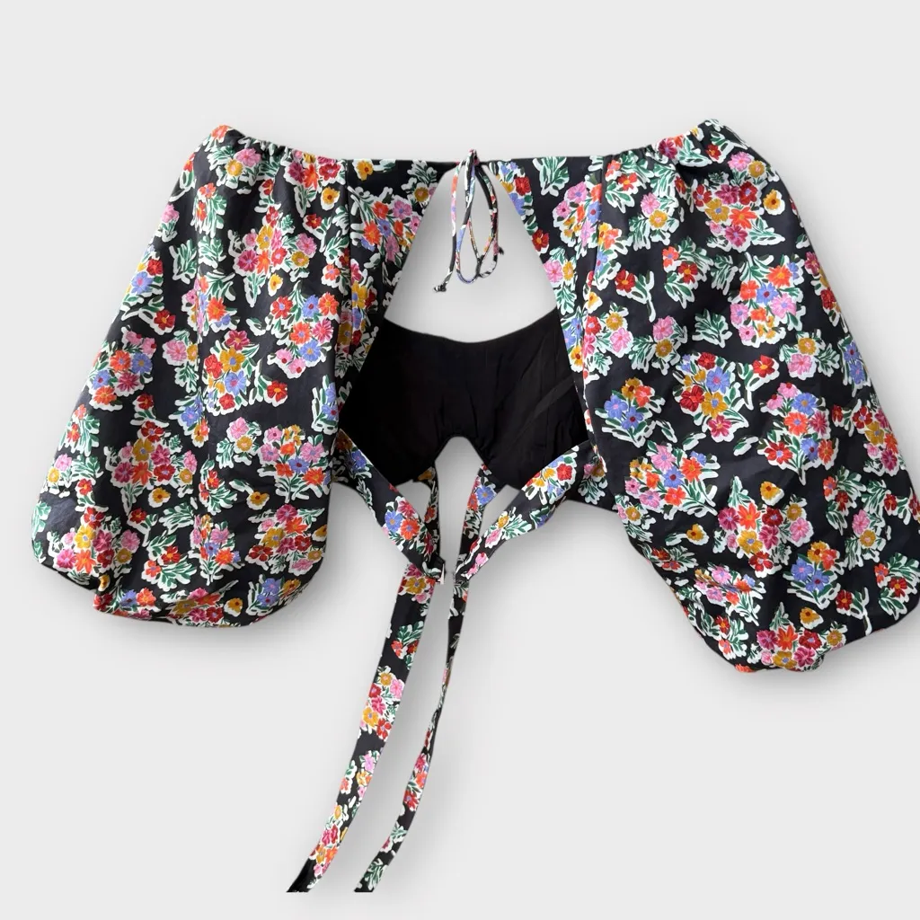 For Love & Lemons Floral Strappy Cropped Top – Size M (NWOT) - Image 5