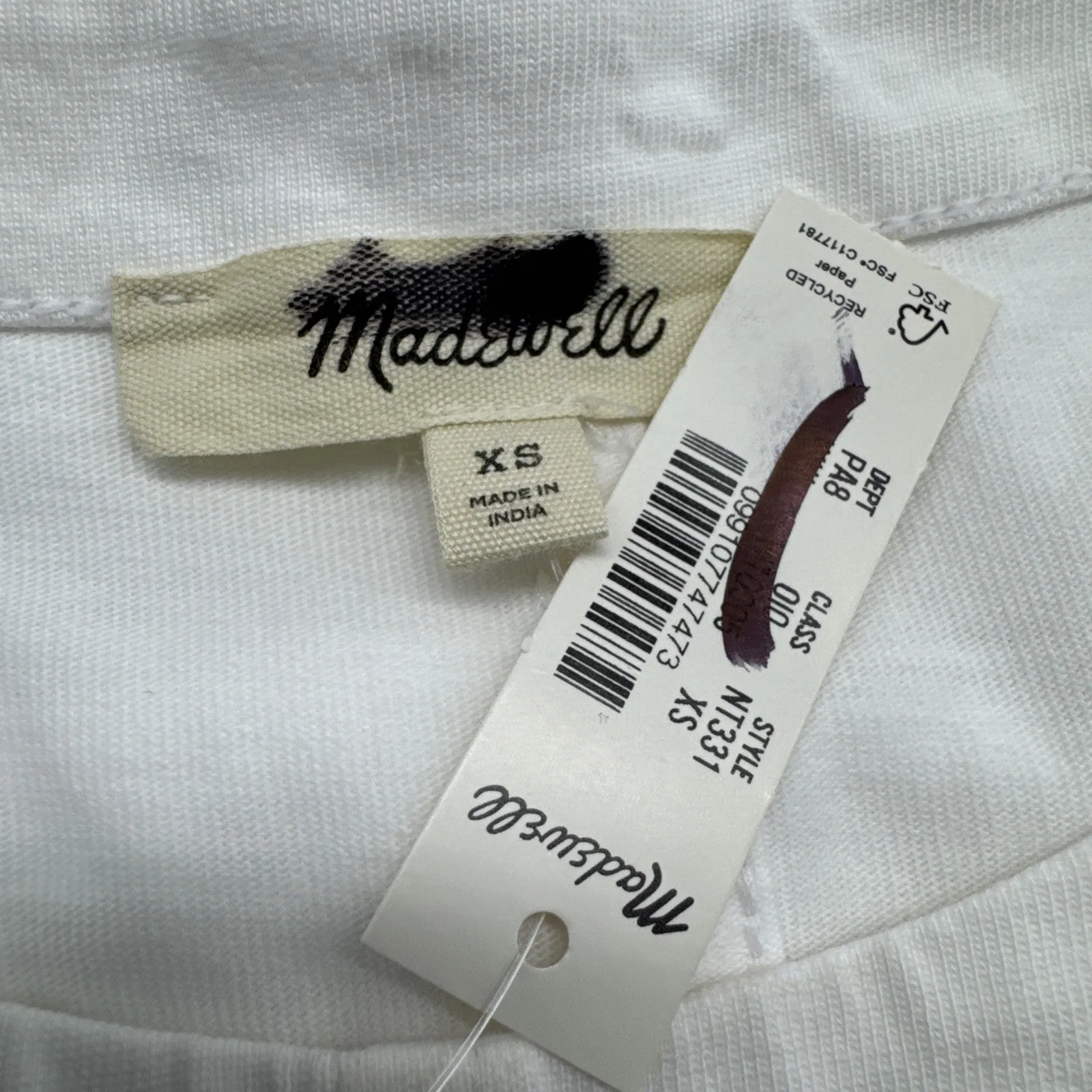 NWD Madewell Puff Sleeve Pullover Cotton Tee White Size XS - Image 8