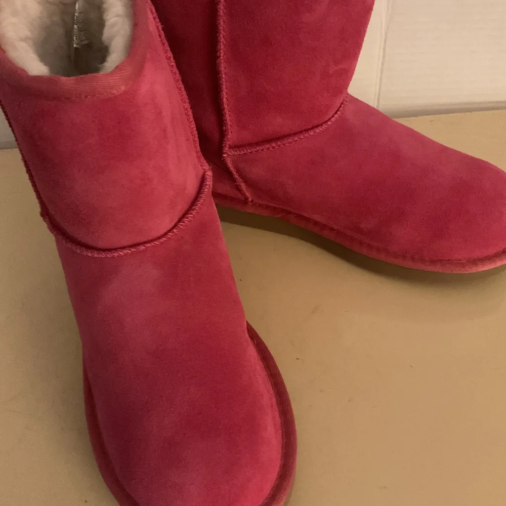 Koolaburra by Ugg pink suede shirt classic boots size 6 youth 4 - Image 5