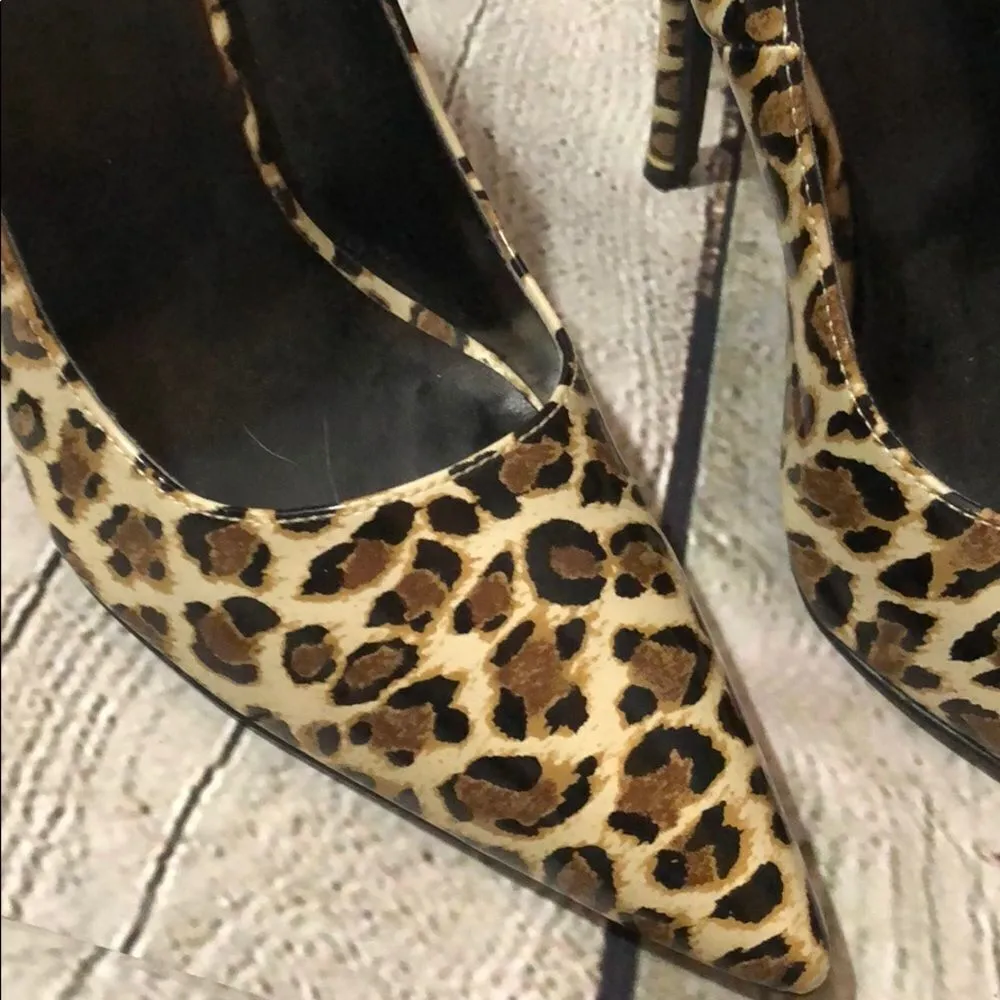 Susan Lucci leopard print heels ! Brown Size 9 - Image 2