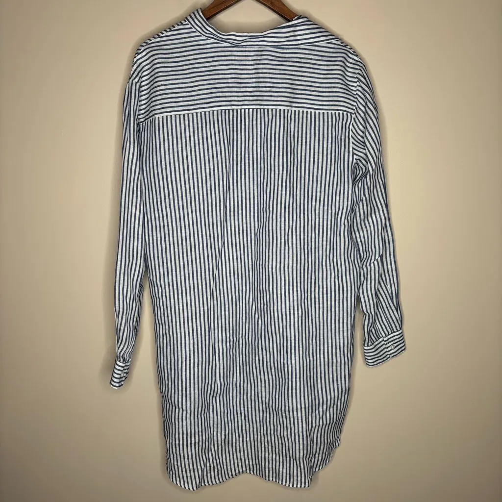 Frank & Eileen Mary Classic Linen Striped Button Up Shirtdress - Image 8