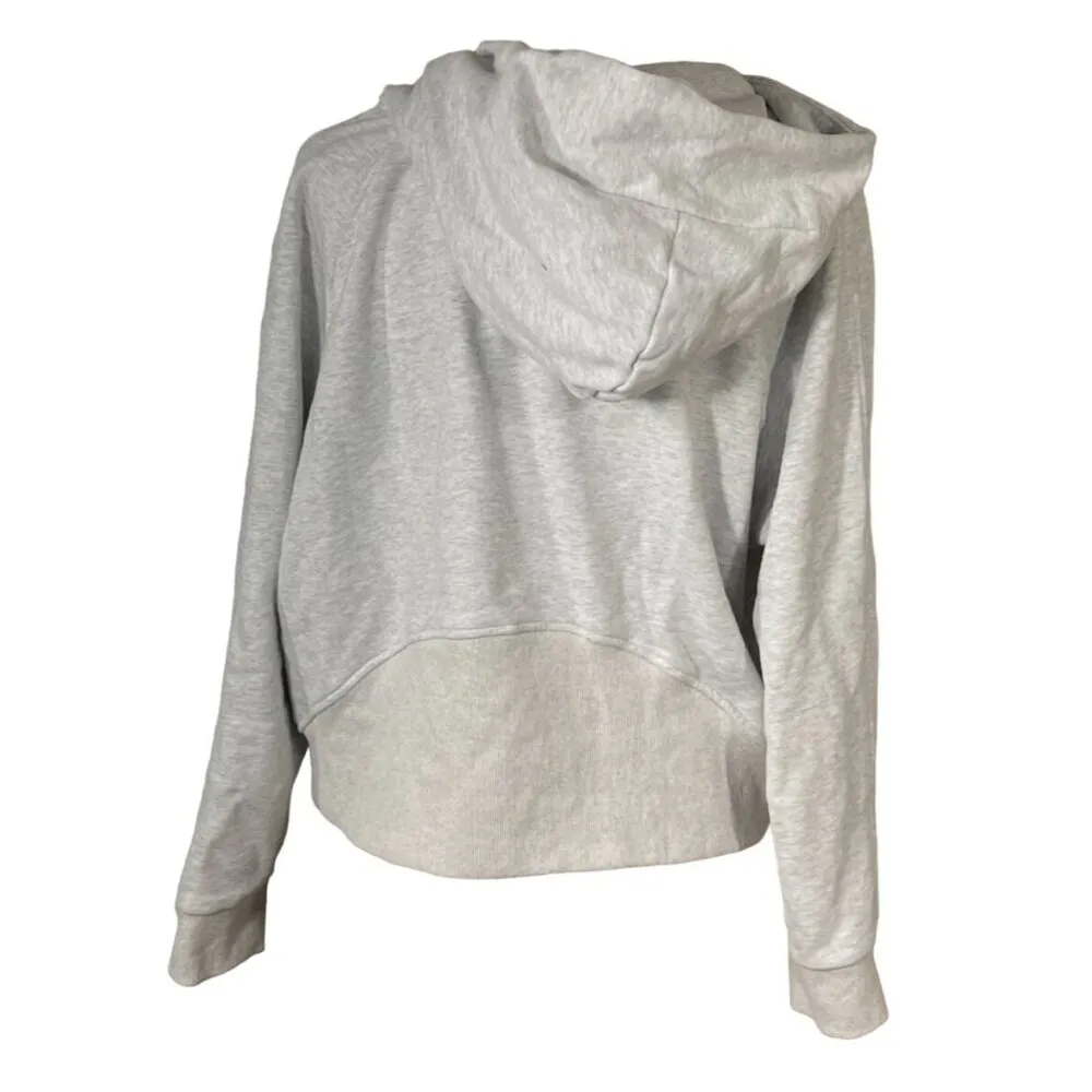 Pink Lily Cropped 1/4 Zip Hoodie Sweatshirt Gray Size XL Extra Large Cotton - Image 3