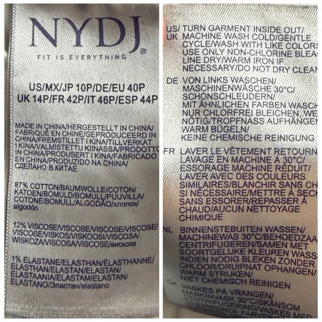 NYDJ Lift Tuck Relaxed Straight Jeans Women’s Size 10P Duvall Medium Blue Wash - Image 8