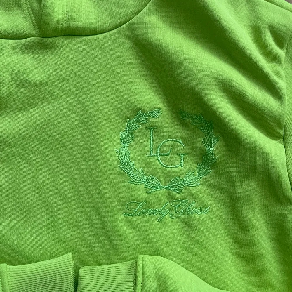 lonely ghost green embroidered logo hoodie - Image 3