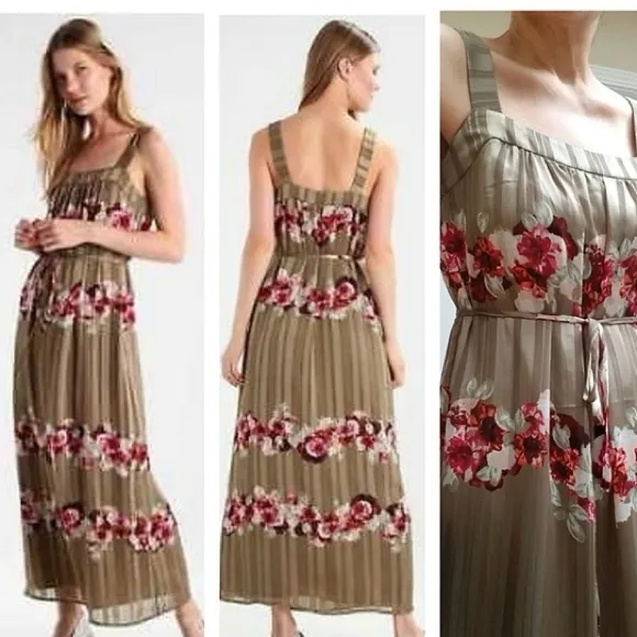 Banana Republic Floral Garden Belted Lucia Apron Maxi Dress Size 14 Large - Image 2