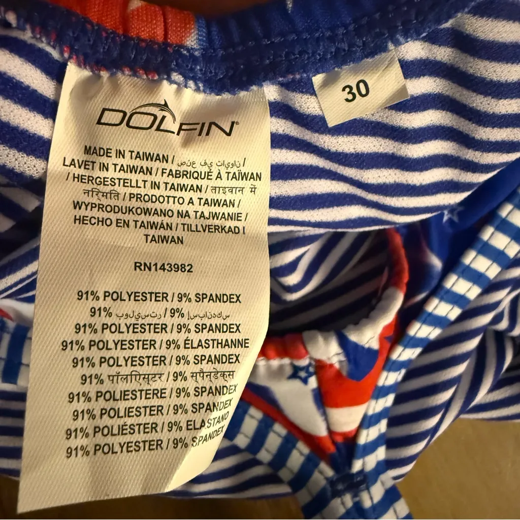 Dolfin Uglies Salute V Back  Swimsuit Womens Size 30 Red  White & Blue - Image 9