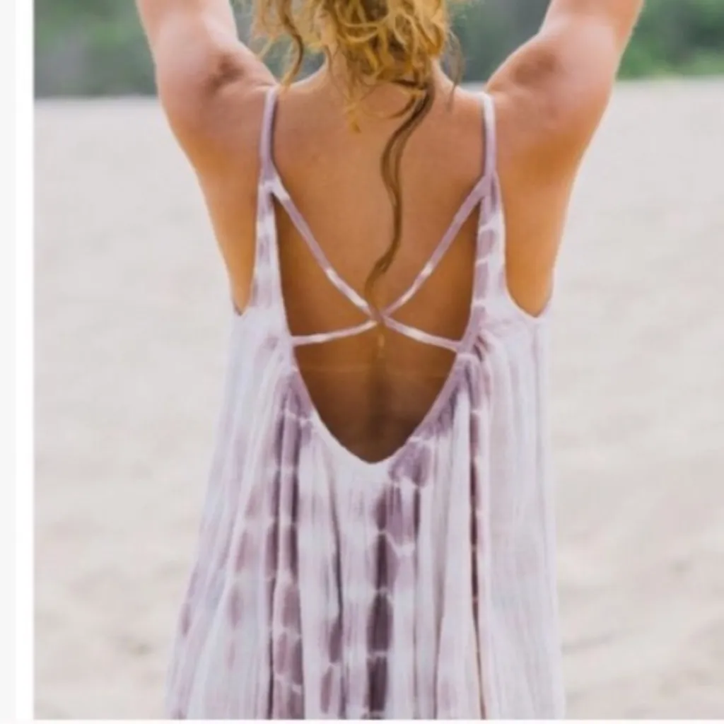 Jens Pirate Booty Tinkerbell Cami Maxi Dress Black Tie Dye Small - Image 10