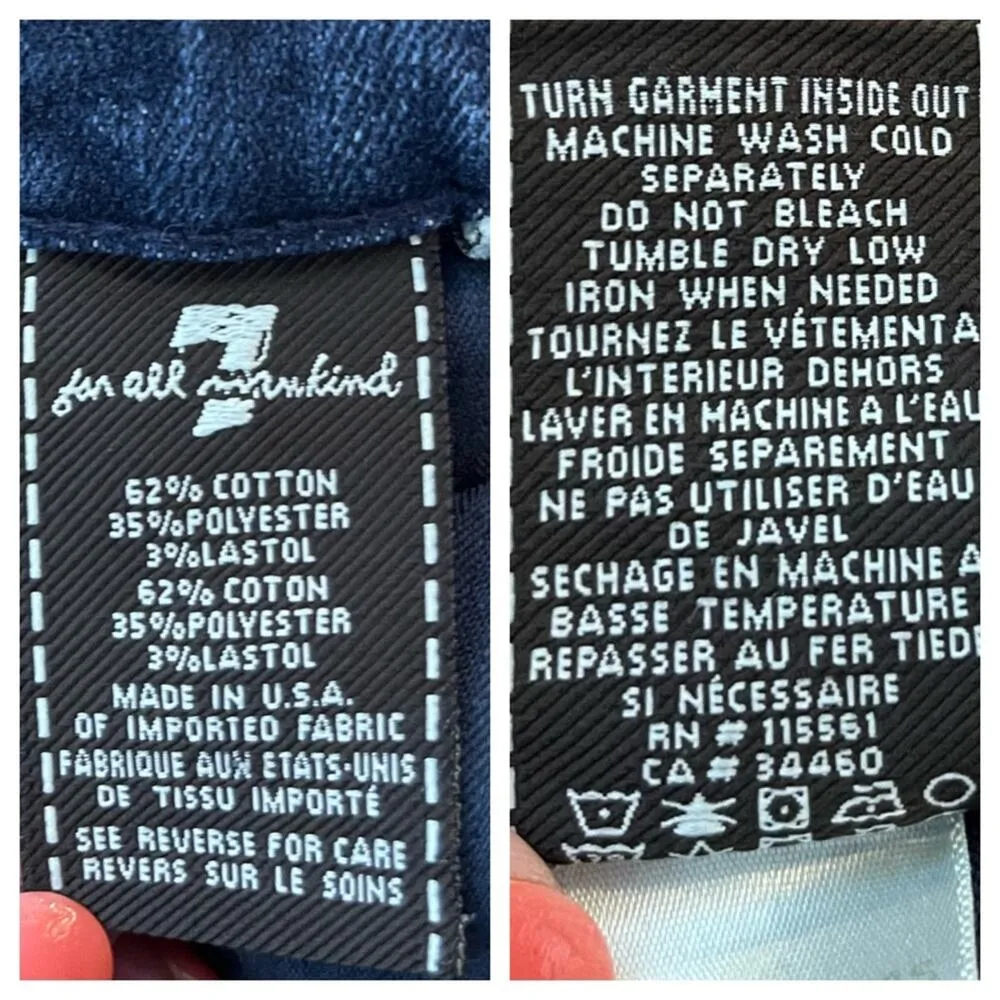 7 for All Mankind Women’s Jeans Straight Leg Slim Low Rise Medium Blue Size 27 - Image 6