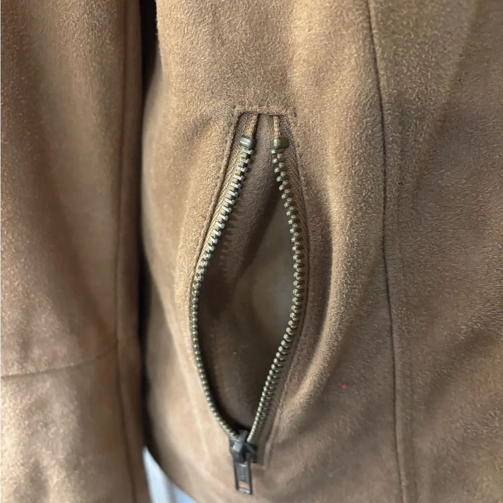 Brown Faux Suede Jacket Size M - Image 4