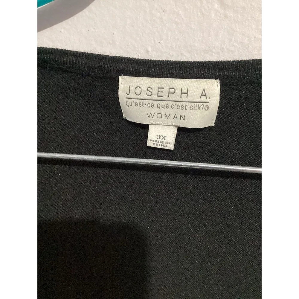 Joseph A  Black Rayon Blend Knit Open Cardigan - Image 3