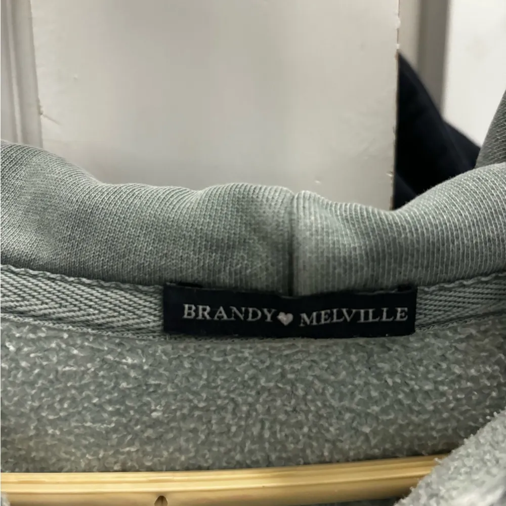Brandy Melville green zip up hoodie - Image 3