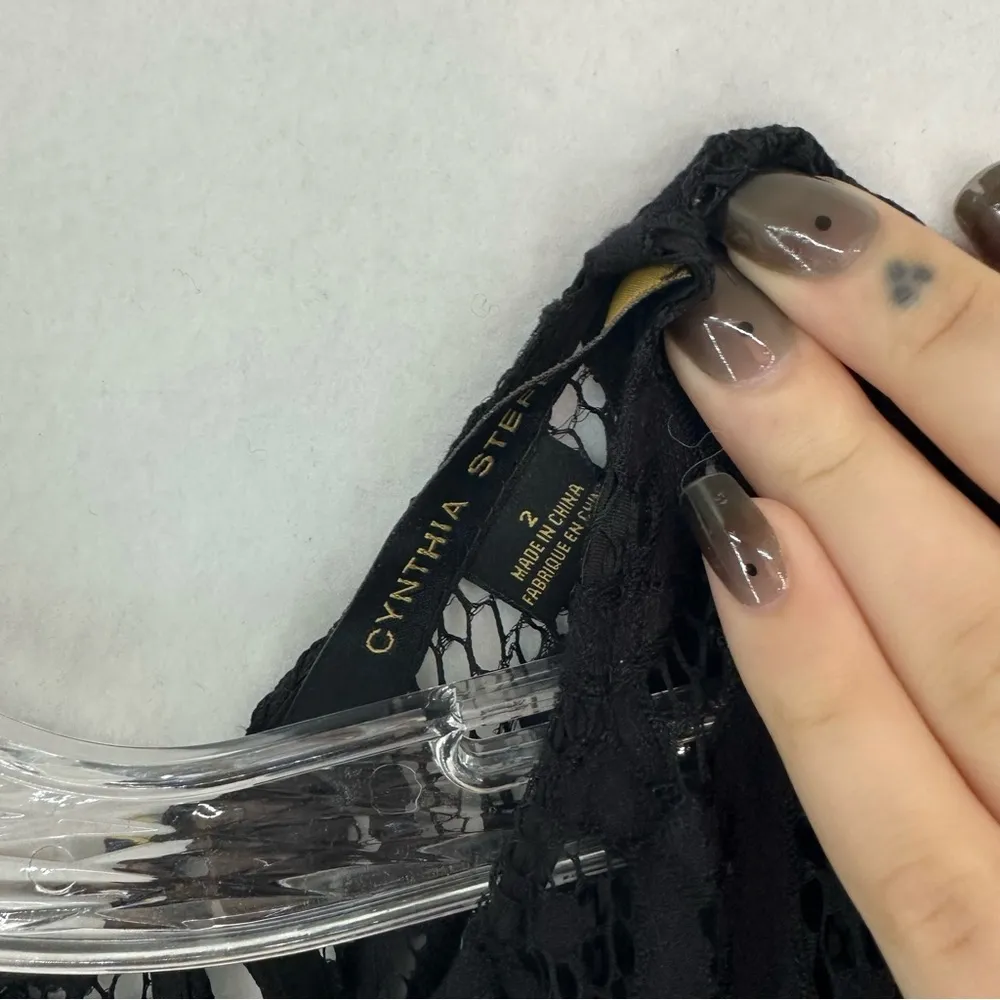 NWT Cynthia Steffe Shift Short Sleeve Knee Length Dress Lace Size 2 Blue - Image 4