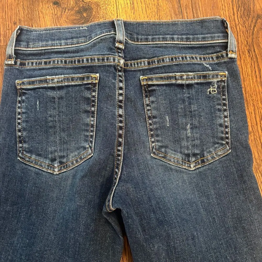 Rag & Bone Women's Skinny Jeans Size 24 Blue Distressed Raw Hem - Image 3