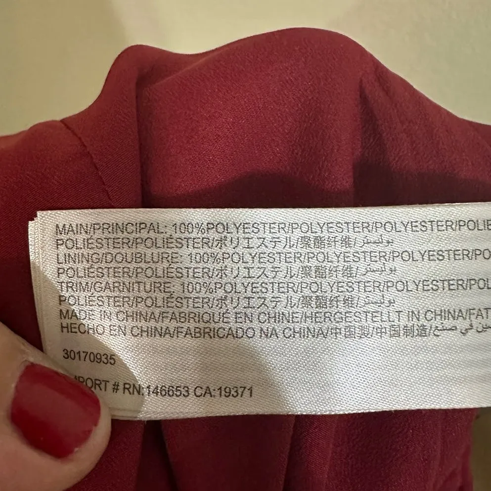 Keepsake  Jumpsuit Holiday Cherry Red Cut Out Waist Spaghetti Strap - Image 10