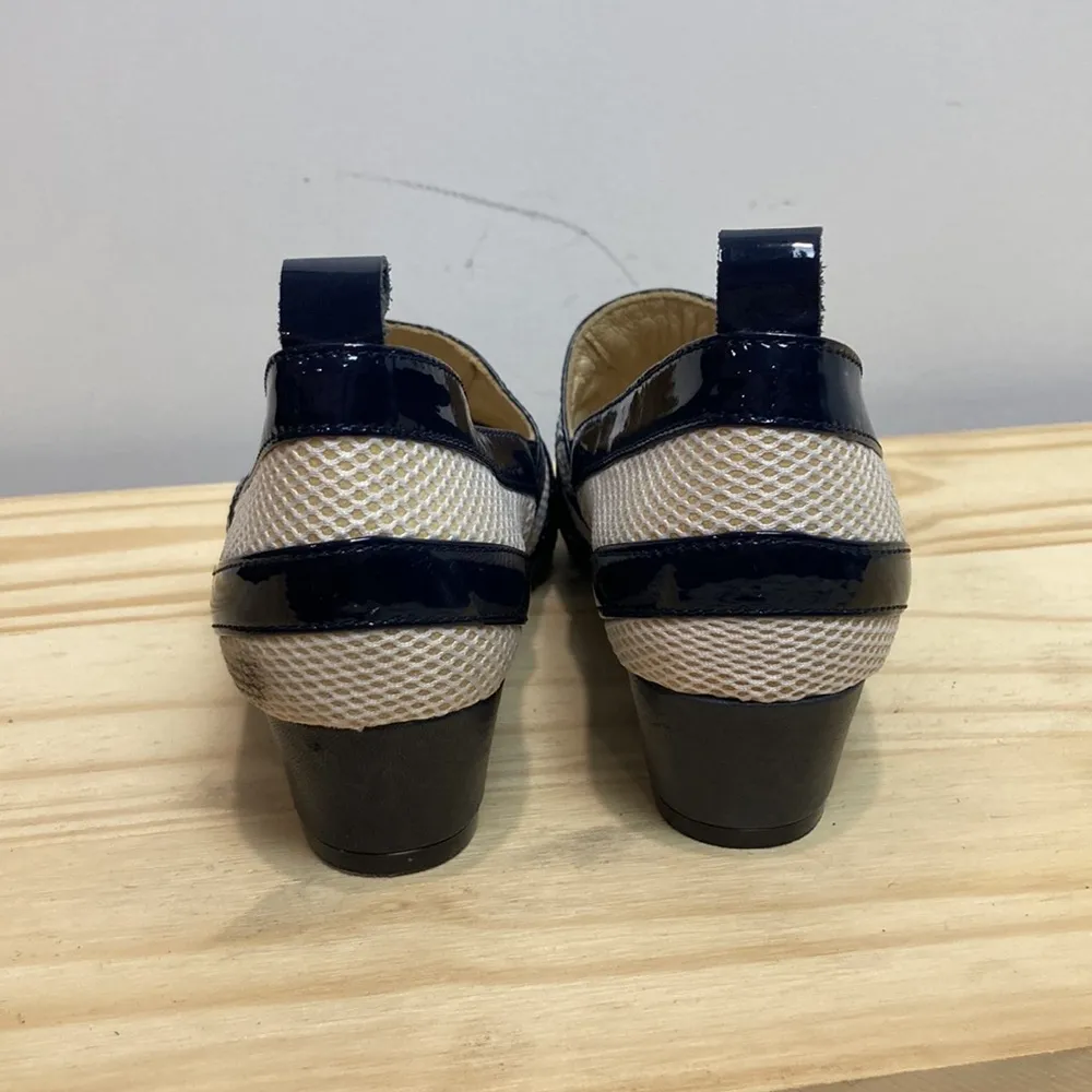 Wood Wood| Unique Patent Leather and Mesh Loafers sz 36 Blue - Image 4