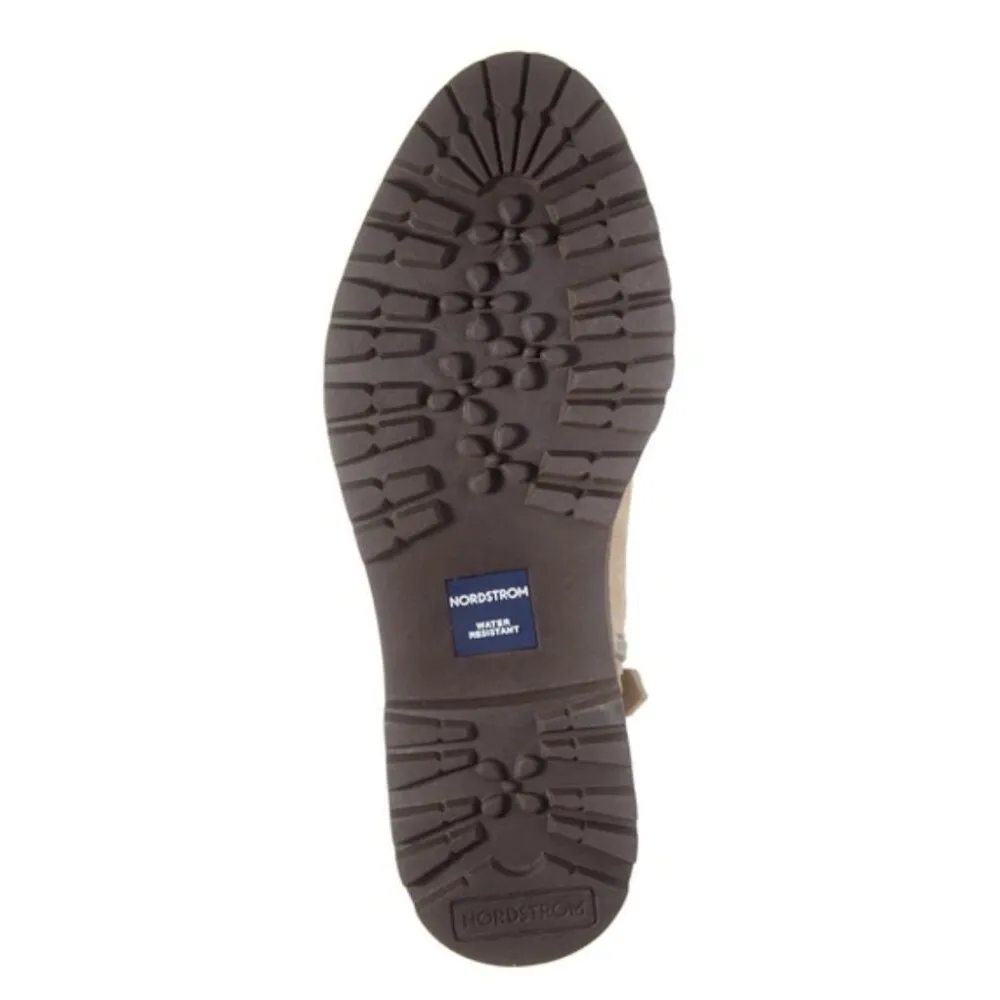 NEW NORDSTROM Moonie Water Resistant Leather Combat Boot In Beige Sand - Image 7