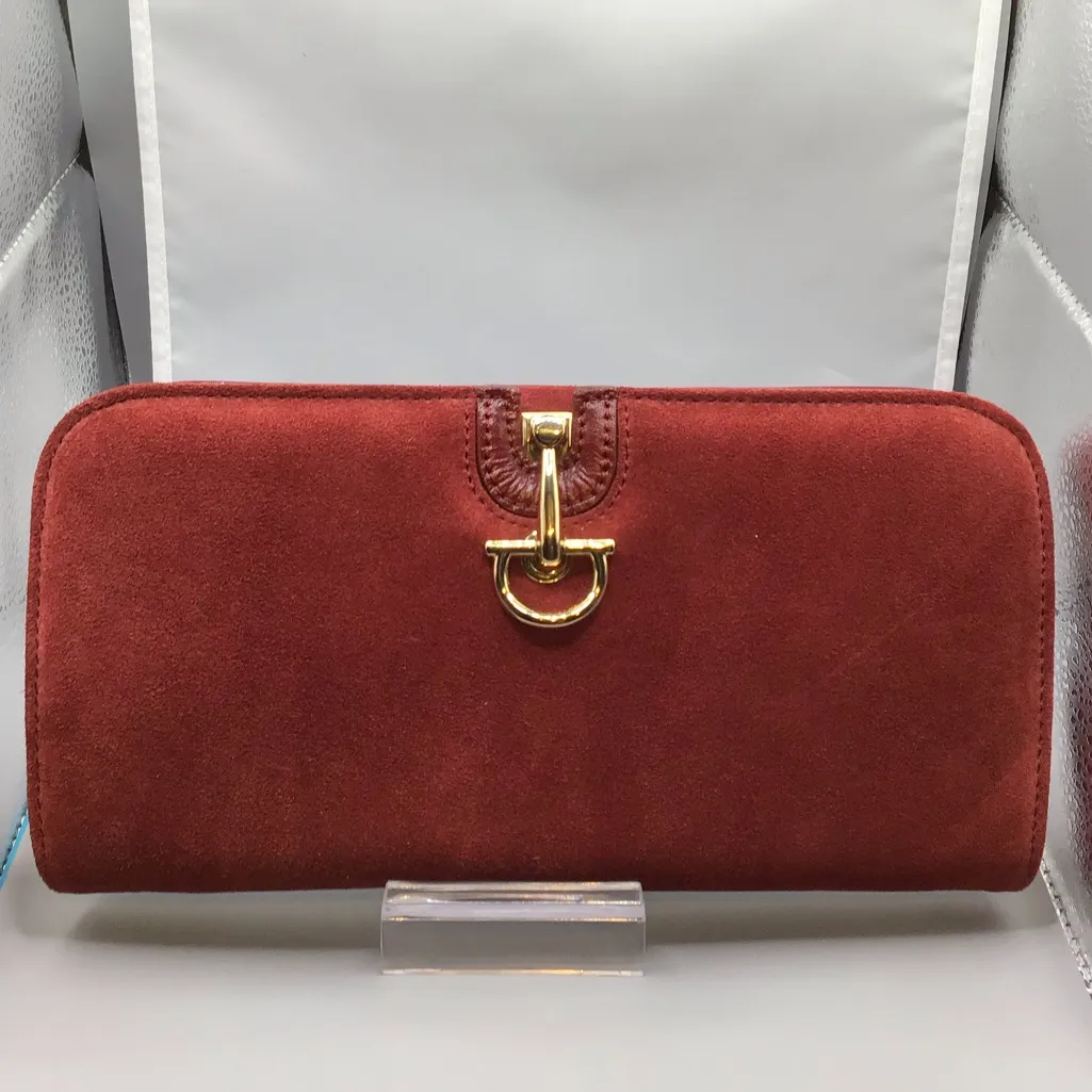 TALBOTS RED SUEDE CLUTCH PURSE W TAGS - Image 4