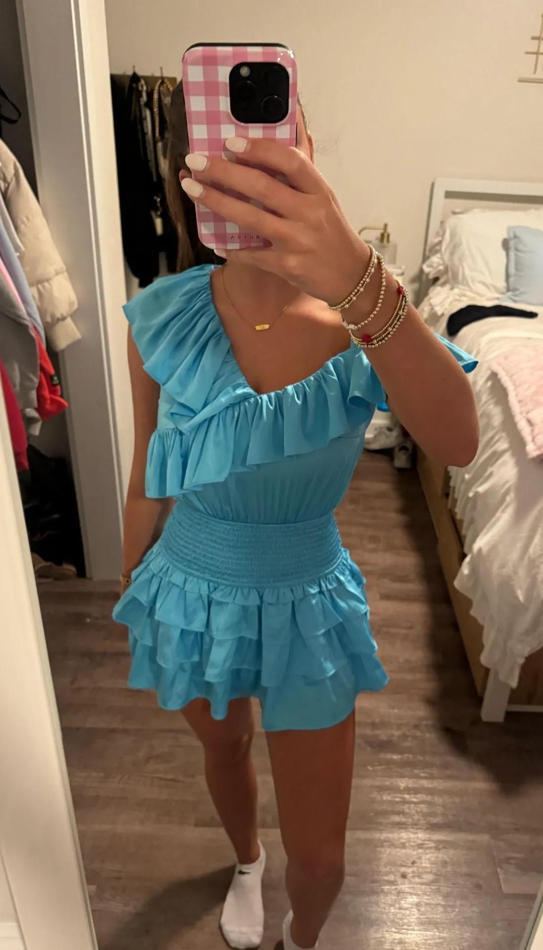 Light blue mini romper dress - Image 2
