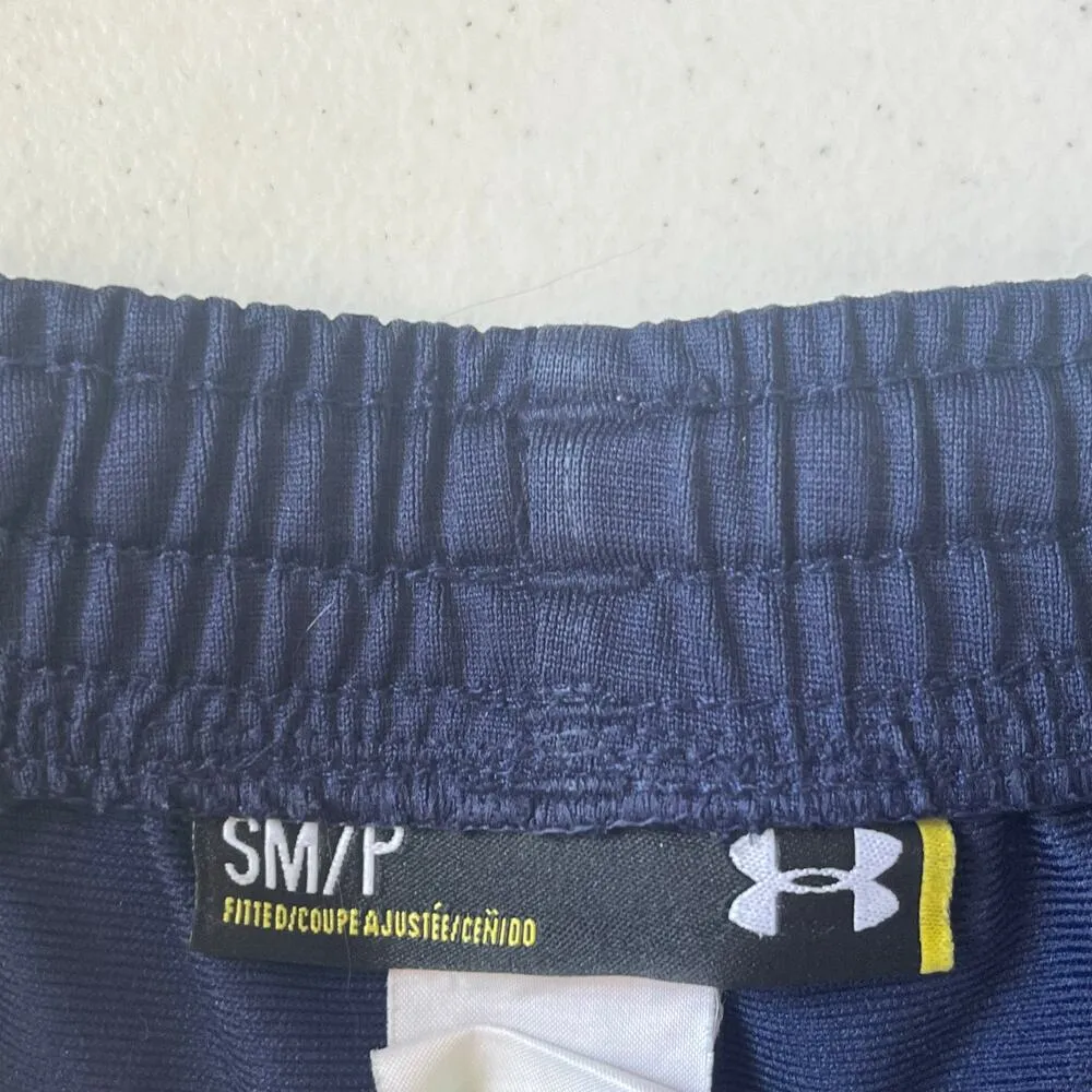 Under Armour Navy Blue Joggers with Zippers on Ankle Size Small - Image 3