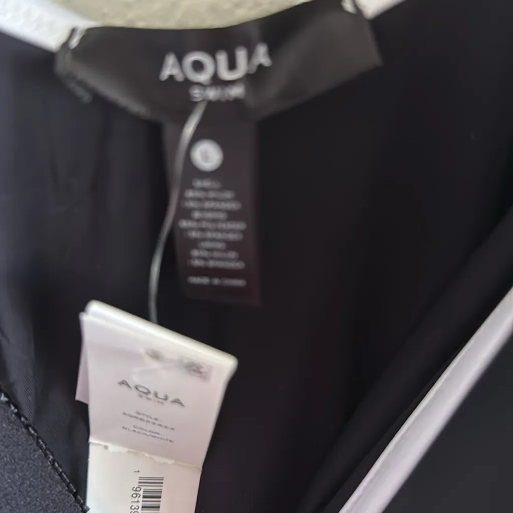 AQUA  black and white button swimsuit - Image 8