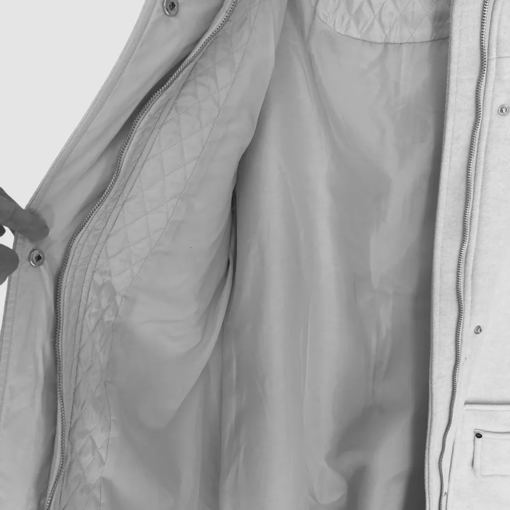 Liz Clairborne Lg Hooded Wool Blend Coat Faux Fur Trim Zipper Snap Closures - Image 15