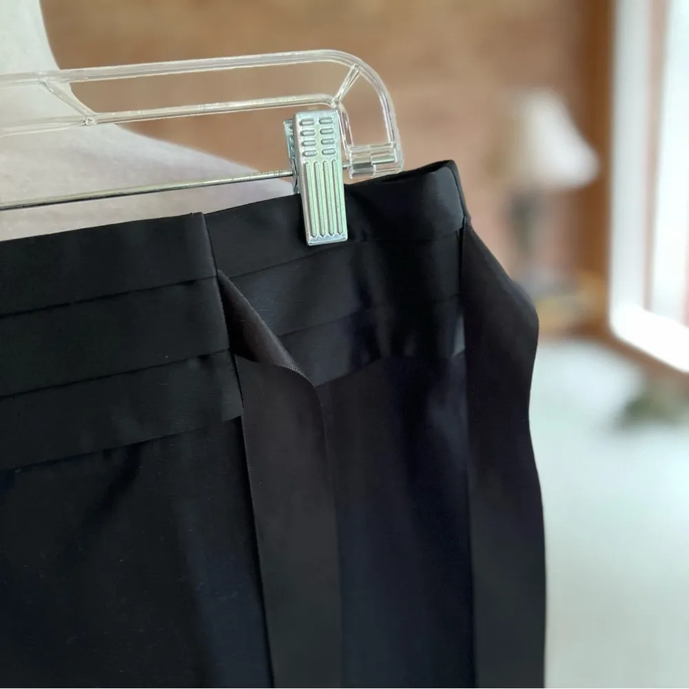 LOFT Pants Cropped Black Satin Waist Tie 6 Cocktail Party - Image 5