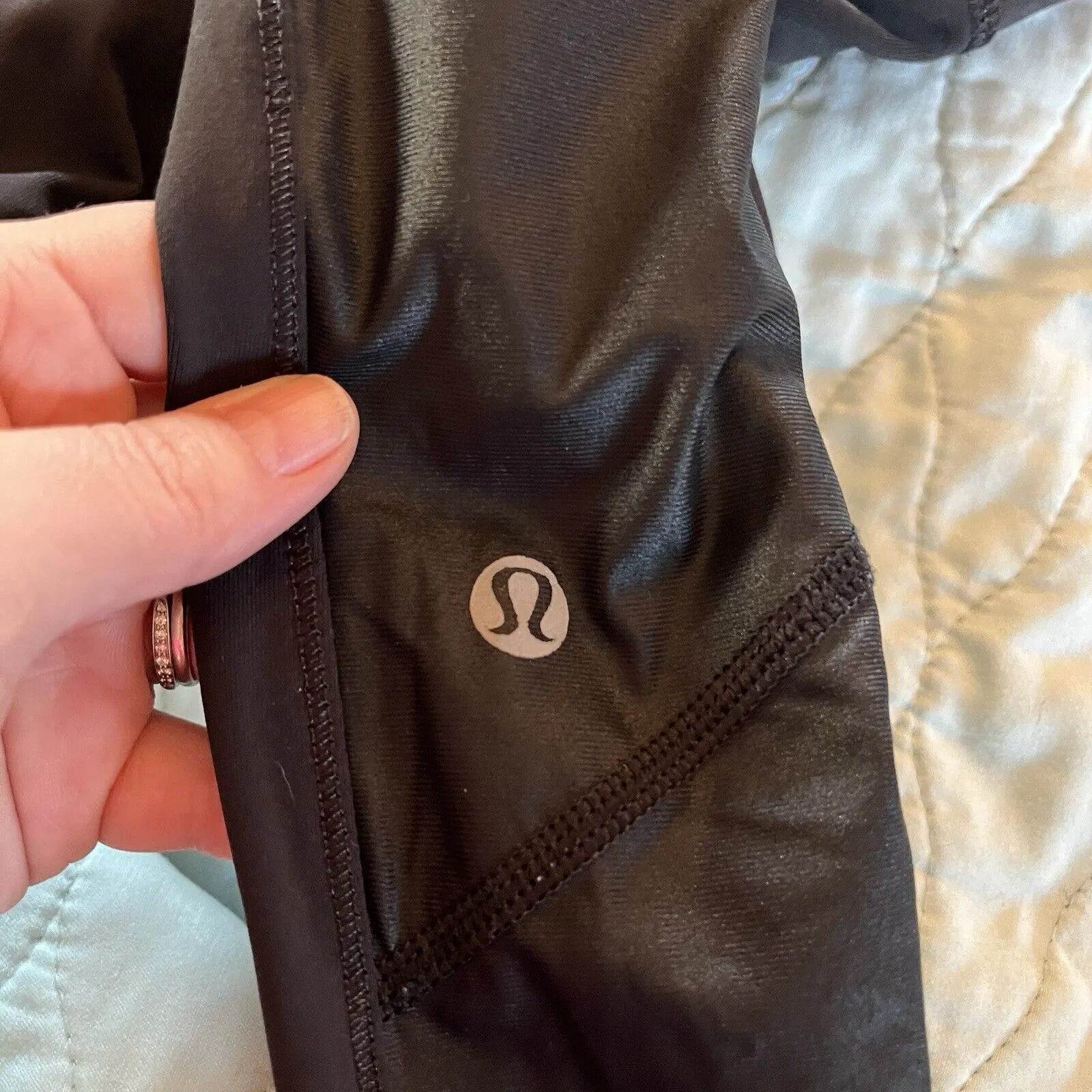 Lululemon Pants Women 2 Black The Crop Luxtreme Fabric Gym Run Sleek Sheer Mesh - Image 6