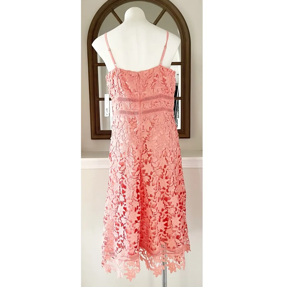 Eliza J. Asymmetric Hem Lace Dress in Pink, Size 12 New w/Tag - Image 4