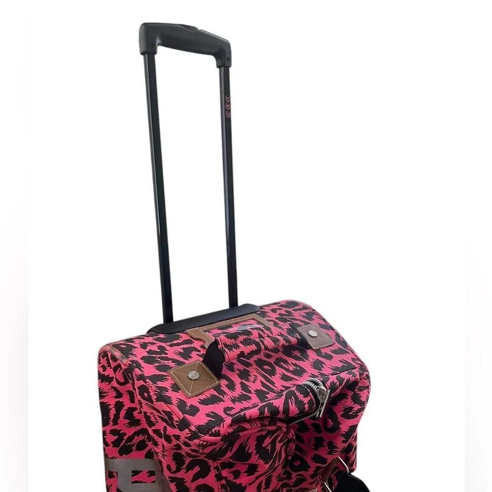 Victorias Secret Love Pink Leopard Rolling Duffle Bag Suitcase Y2K Travel Bag - Image 5