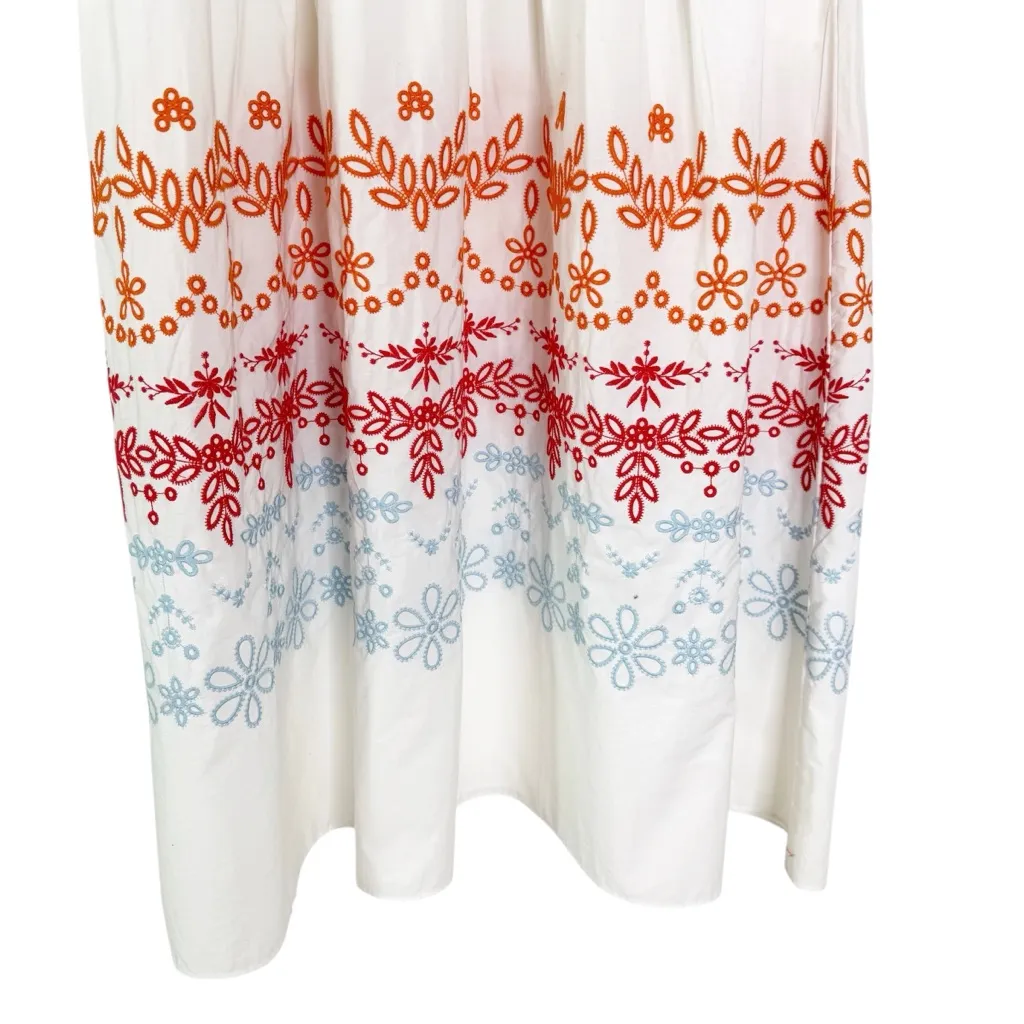 NWT Something Navy Natalie Smocked Floral Embroidered Midi Dress White Size XL - Image 7