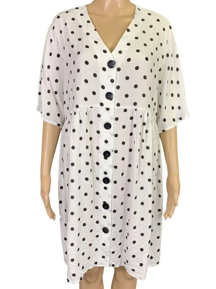ASOS Womens Shirt Dress Maternity Nursing Polka Dot Button Down Relaxed Fit Sz 8 - Image 4