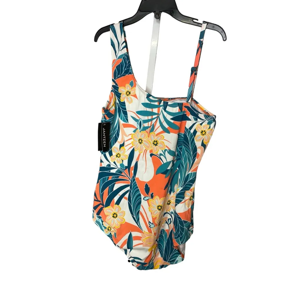 NWT Jantzen One Piece Swimsuit 16 Floral Tropical Beach Palm Bathing Suit Swim - Image 3