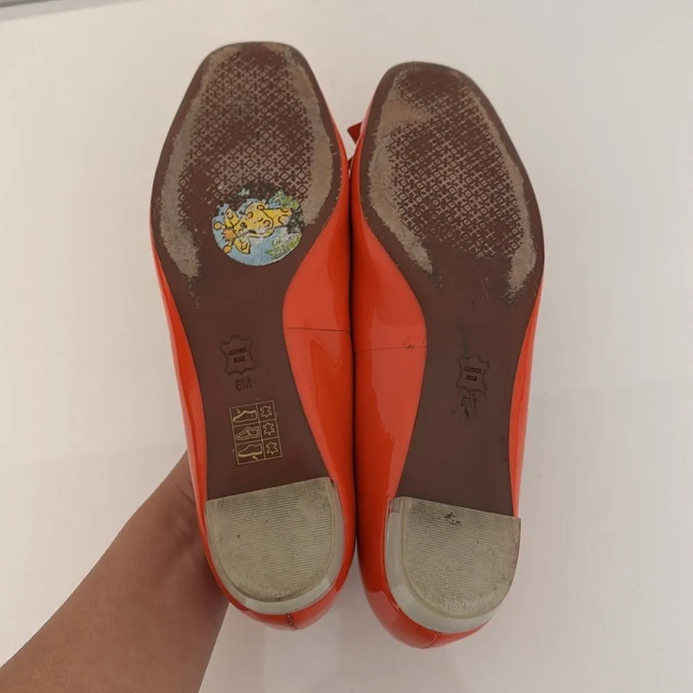Tory Burch Aurora Flat Patent Leather Poppy Red Embellished Loafers Shoes Size 8 - Image 7