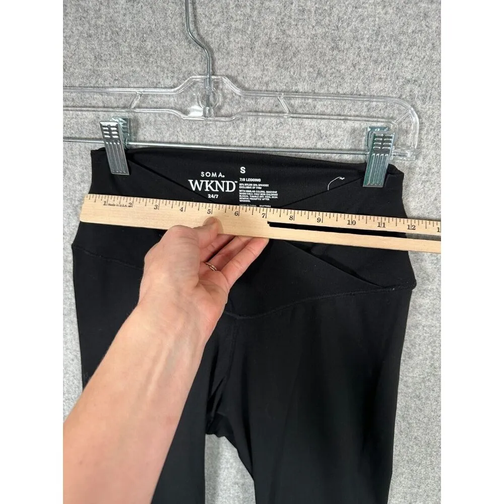 Soma Wknd Size Small 7/8 Legging Pants Black Stretch Pull On 24/7 Gym Casual - Image 4