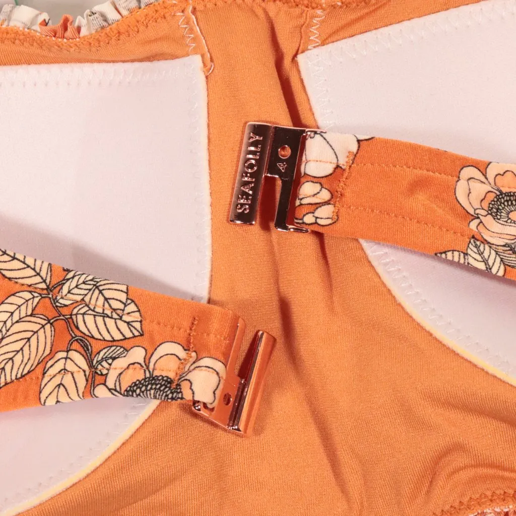 NWT Seafolly X Revolve Splendour Shirred Bandeau Bikini Top in Honey - Image 9