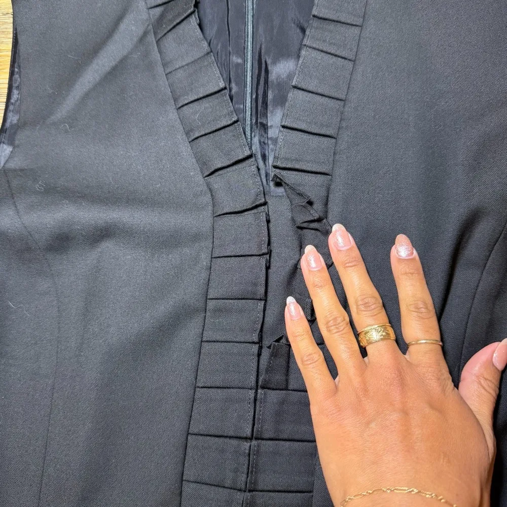 J. McLaughlin Black Ruffled Mini Dress Size 10 Cocktail Party Evening Outfit - Image 6