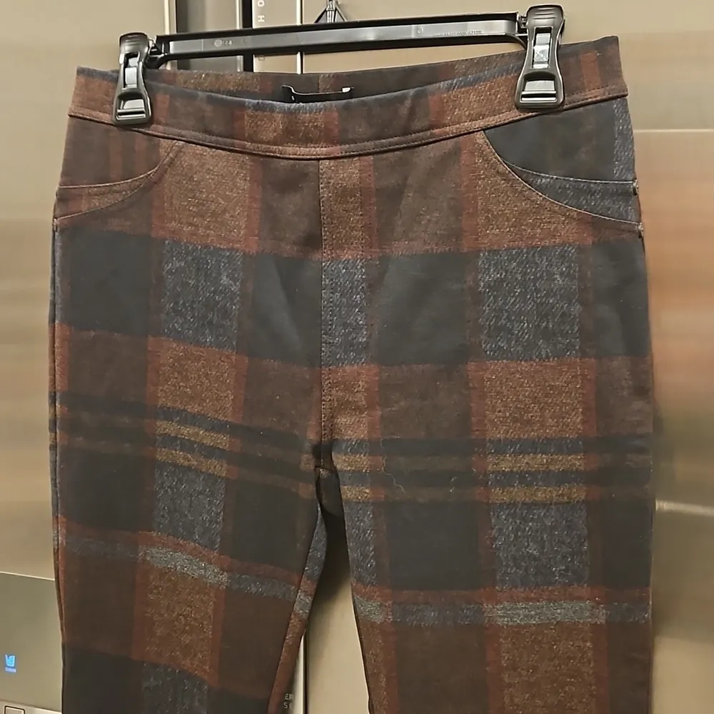 💕ANTHROPOLOGIE💕 Sanctuary Plaid Runway Leggings ~ Brown Motif Medium M NWOT - Image 10