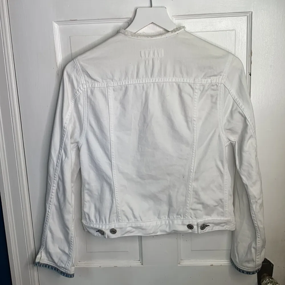 RAG & BONE JEAN Collarless Jean Jacket White W-630 Sz XS - Image 13