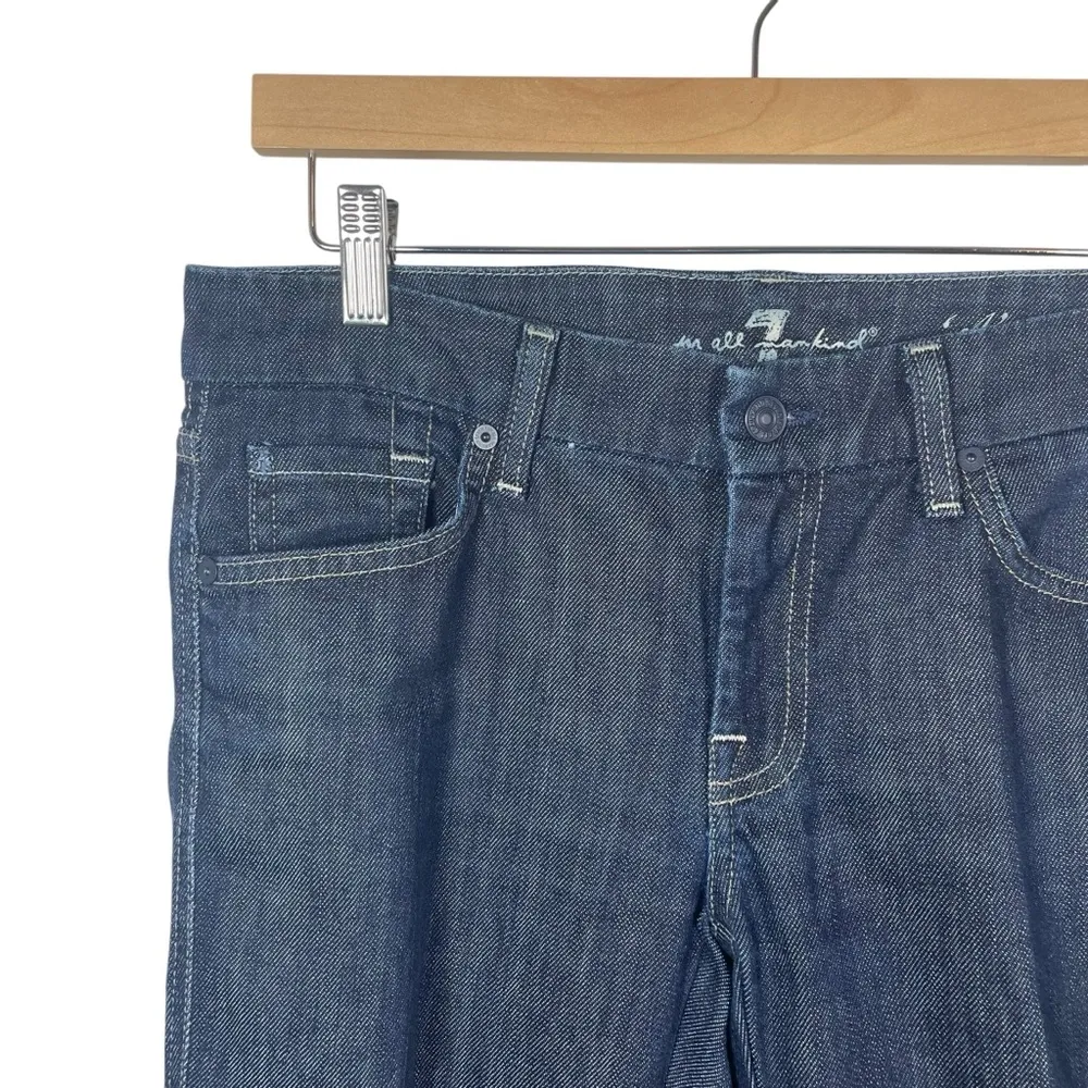 7 For All Mankind Women’s A Pocket Rhinestone Dark Wash Flare Jeans Size 29 - Image 5