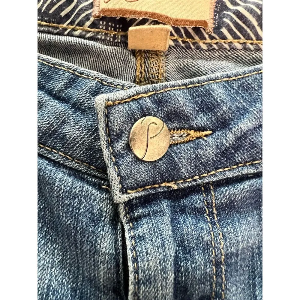 Paige Women's Blue Canyon Flare Jean Shorts Size 28 Standard Summer Casual - Image 4
